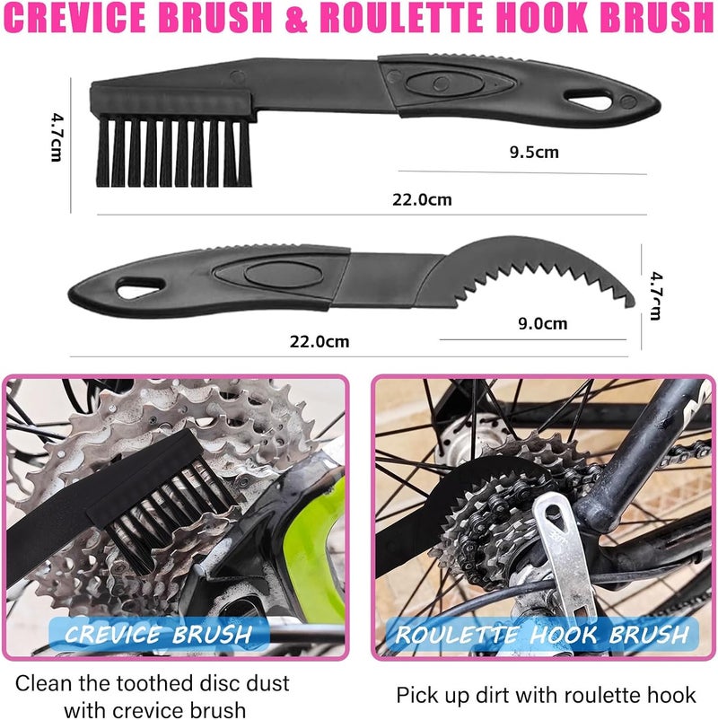 YIMAX Bike Chain Cleaner Set, Bike Cleaners Bicycle Cleaning Kit 120ML Dry Chain Lube and 500ML Cleaning Spray Bike Chain Lubricant with Brushes Cycling Maintenance, Suitable for All Types of Bike - Image 4